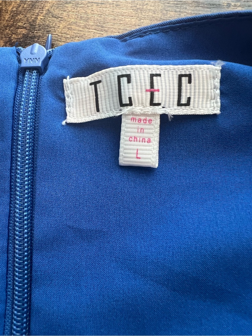 TCEC Cobalt Blue Cotton Drop Waist Ruffle Mini Dress Large - Picture 3 of 9
